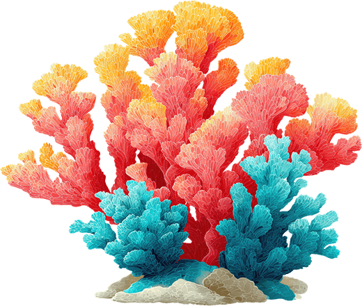 Coralline coral reef illustration